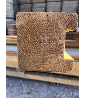 Poteau carré rainuré en U - 12x12cm