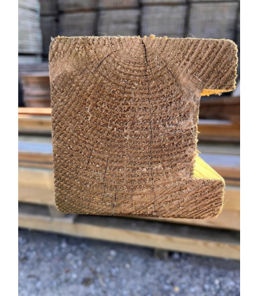 Poteau carré rainuré en U - 12x12cm