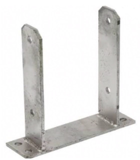 Support galvanisé en U fixation sur béton
