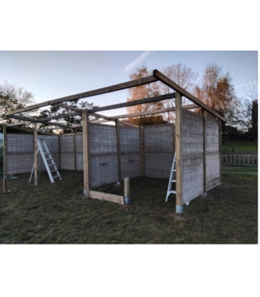 Combinatie schuilstal 6x3m plus stal 3x3m als bouwpakket